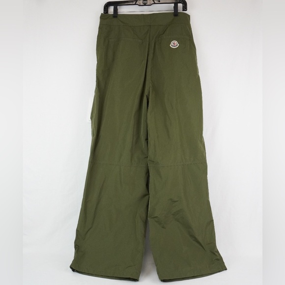 NWT [Moncler] Flared Logo High Waisted Green Trousers Women’s Sz EU 44, US 10/12 - Picture 7 of 16
